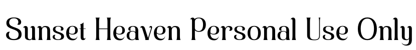 Sunset Heaven Personal Use Only Font Image