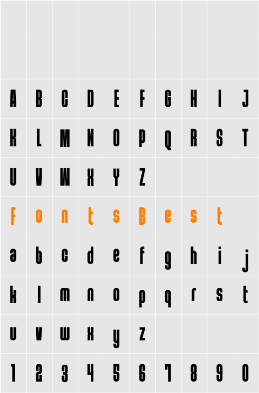 THE DISPLAY FONT (DEMO VERSION) Character Map