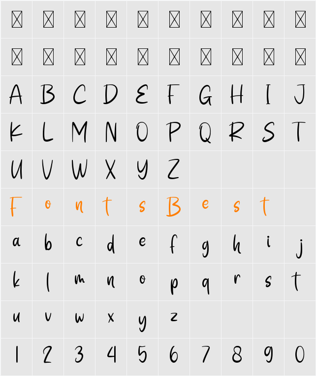 Sweet Apricot Character Map