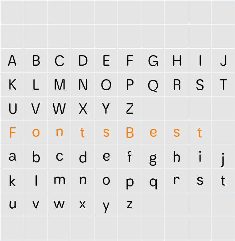 Mafinest Rounded Demo Character Map
