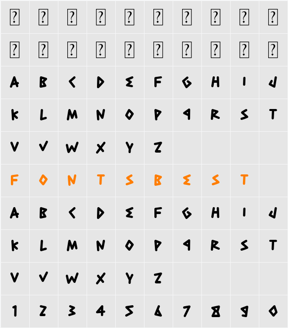 Gros Creak Character Map