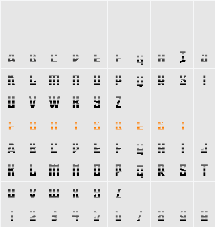 Splashpoint Gradient Character Map