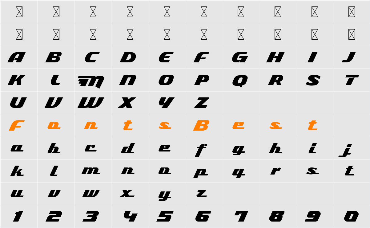 Maranello Personal Use Character Map