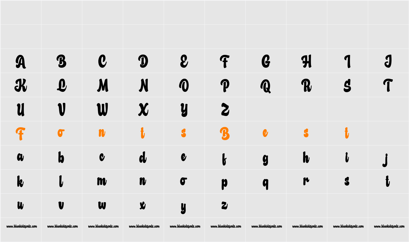 Richeta Character Map
