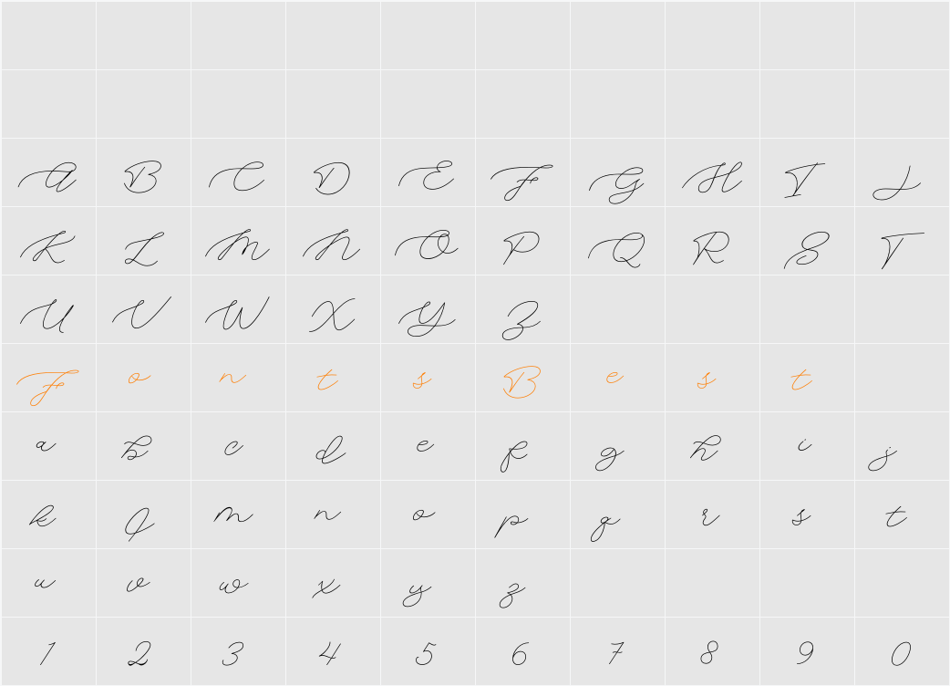 Aima Signature Character Map