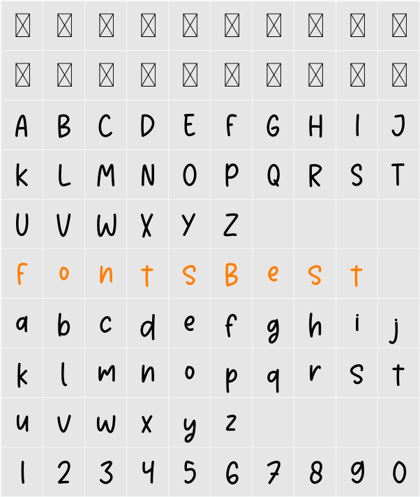 Apple Butter Character Map