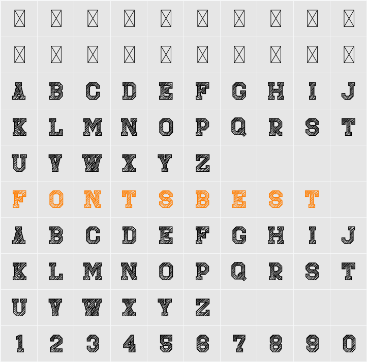 Sportfield Varsity Scrible Character Map