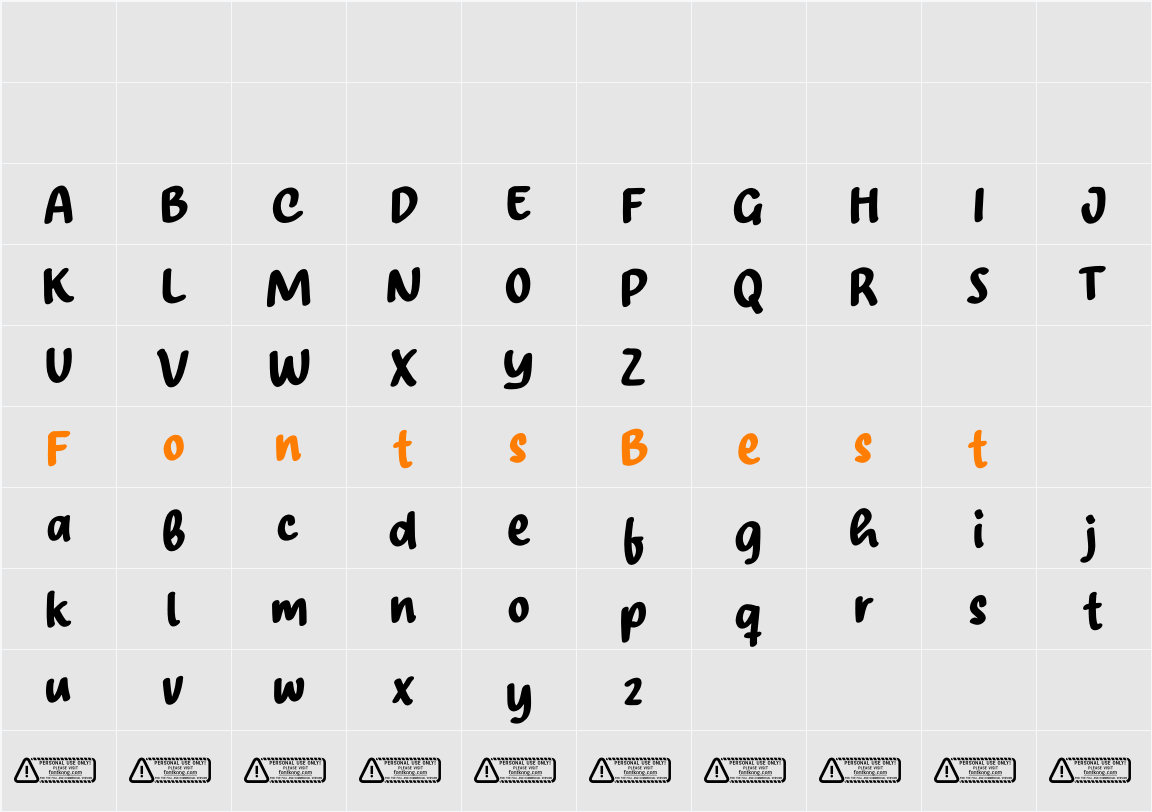 Emocin PERSONAL USE ONLY! Character Map