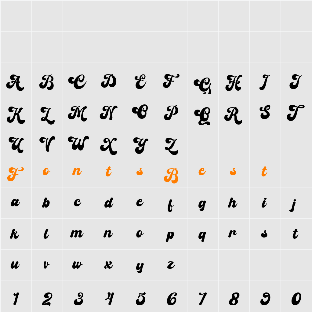 Racoste Character Map