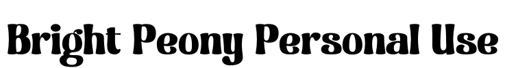 Bright Peony Personal Use Font Image