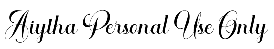 Aiytha Personal Use Only Font Image