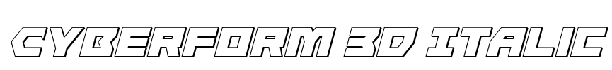 Cyberform 3D Italic Font Image