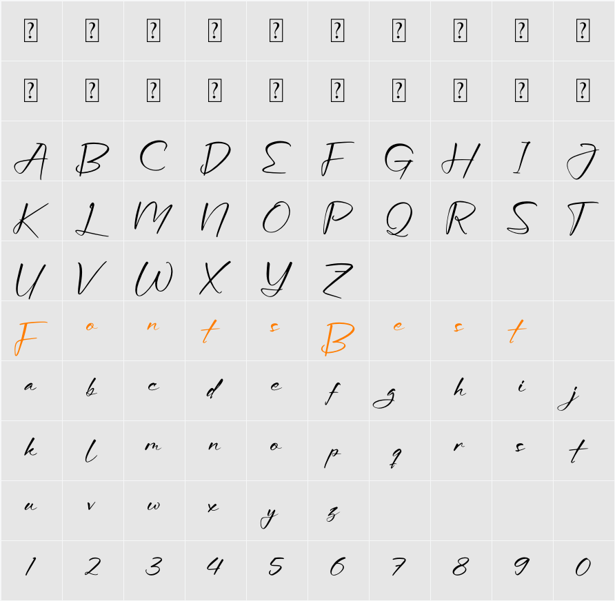 Gollatgher Character Map