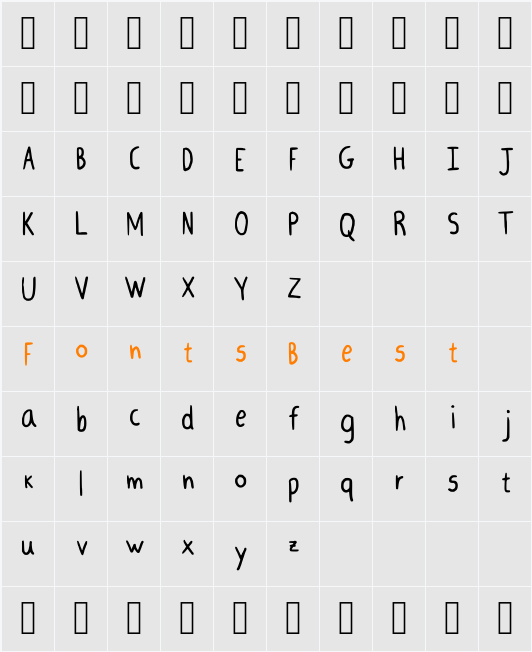 Andreia_handwrite Character Map