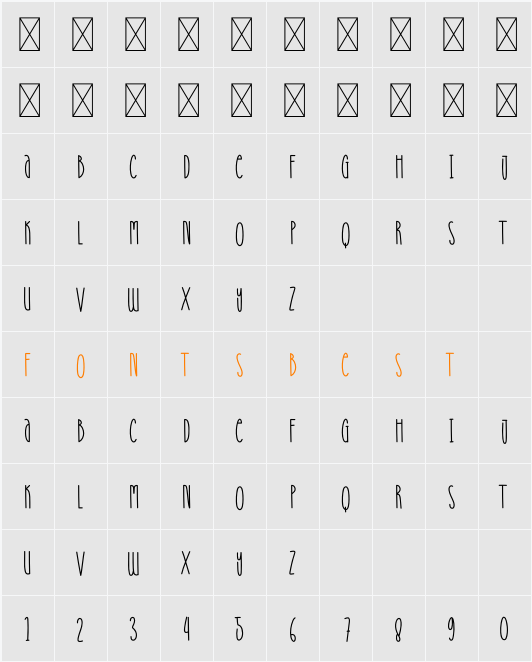 Simplebook Character Map
