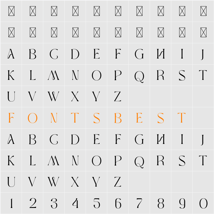 MOXA Bestine Character Map