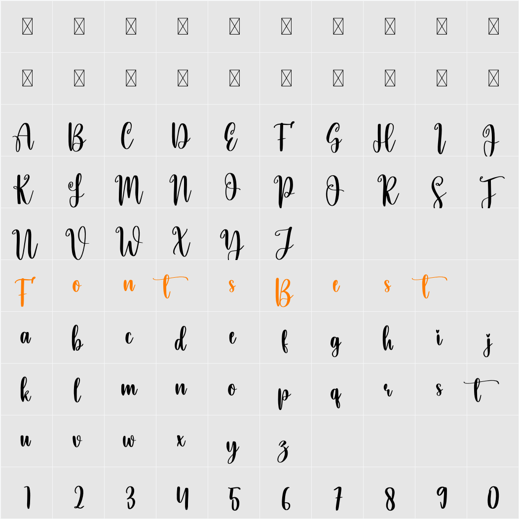Eyelash Character Map