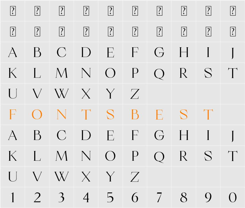 Modist Character Map