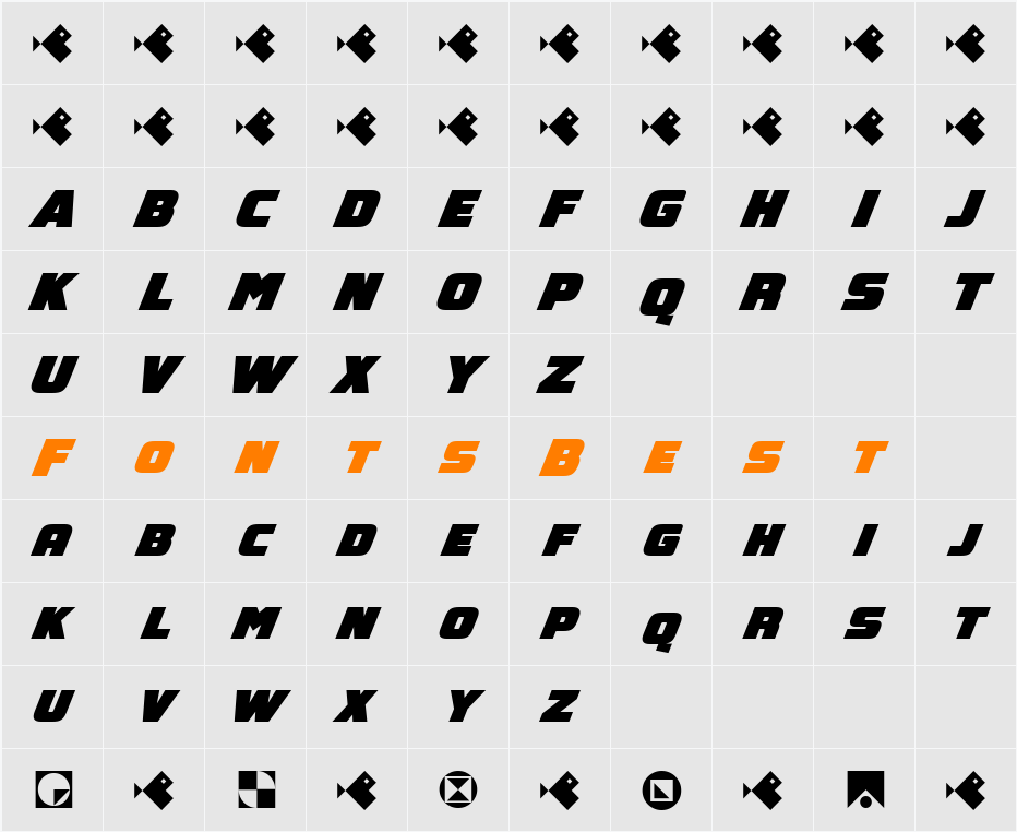 GEOspeed SC Character Map