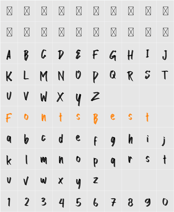 HOTENHAM Character Map