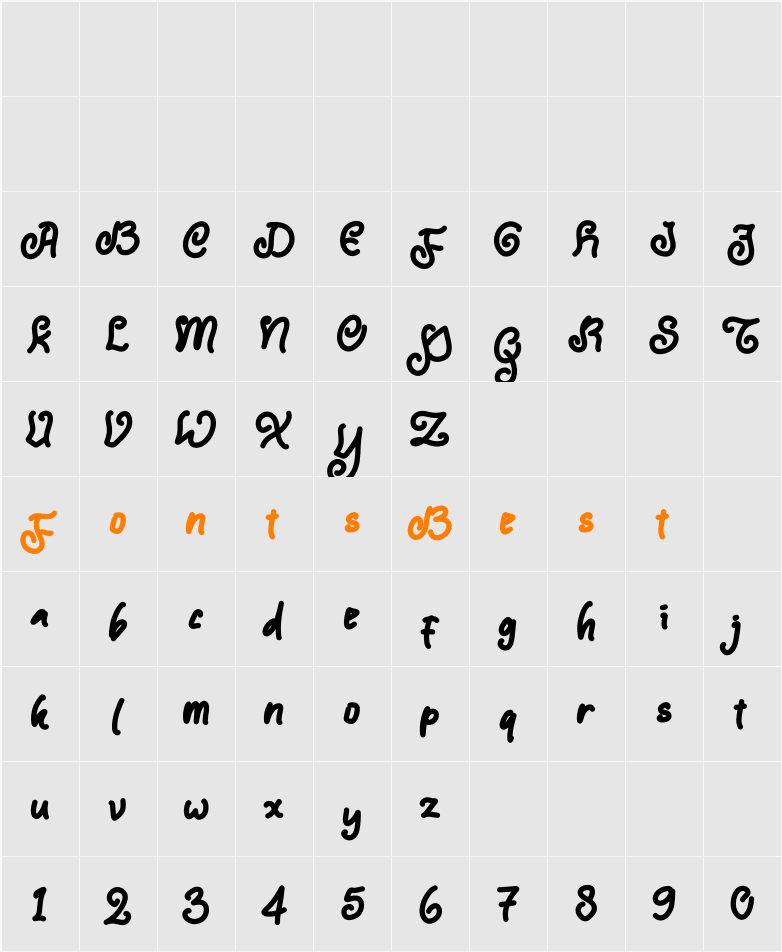 The Valensia Demo Character Map