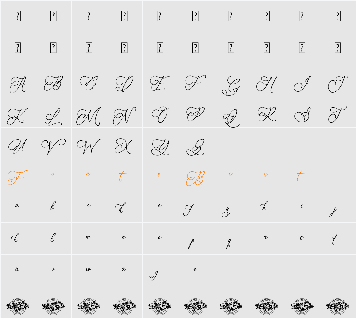 Mindnight Vibranttens DEMO VERS Character Map