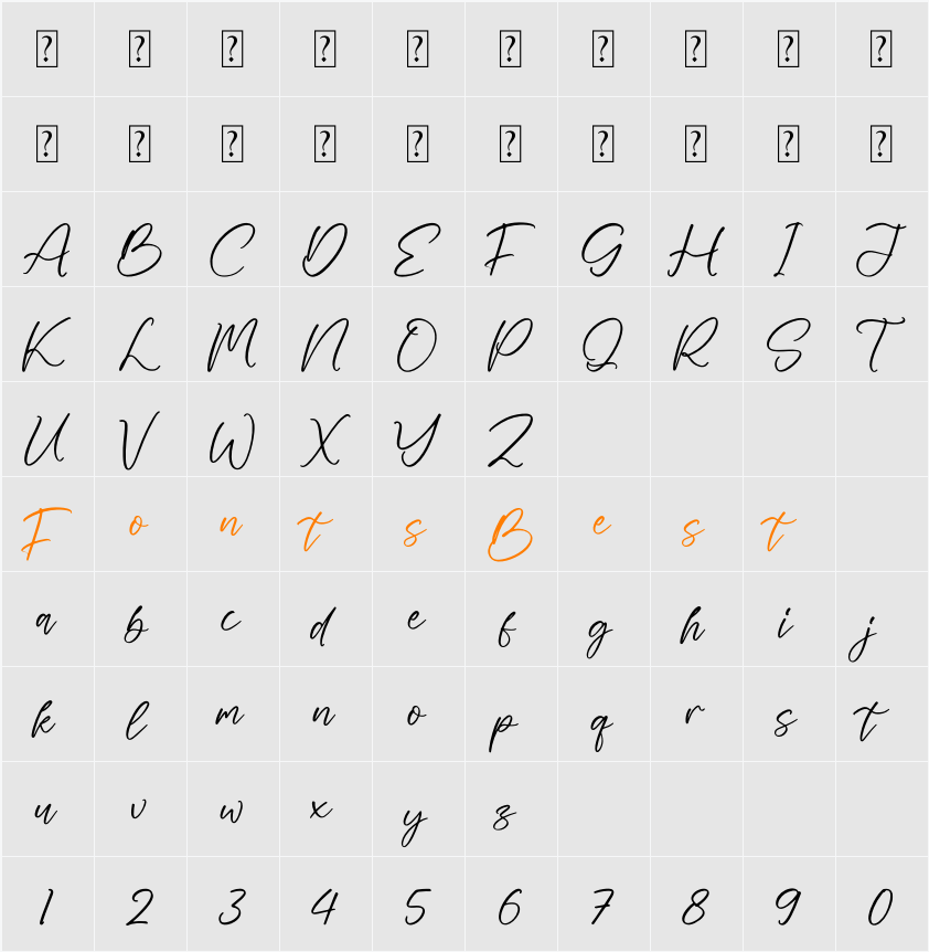 Mattenlly Character Map