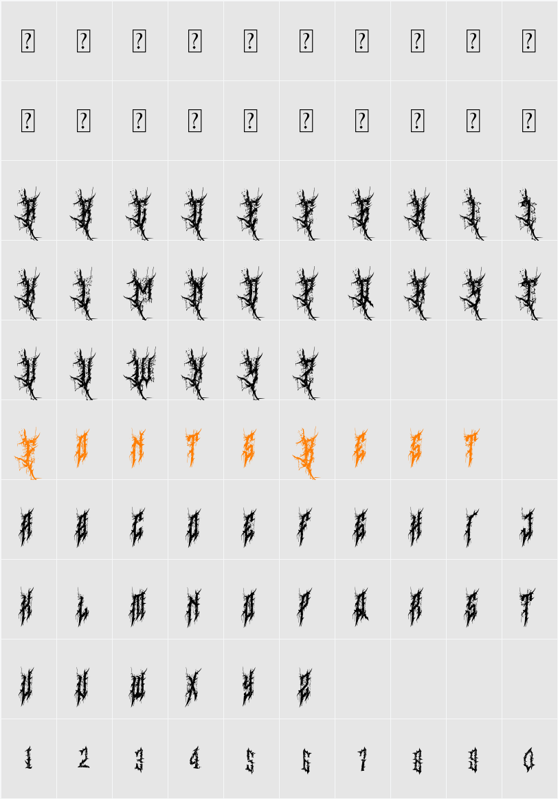 Rustic Character Map