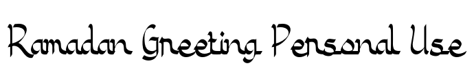 Ramadan Greeting Personal Use Font Image
