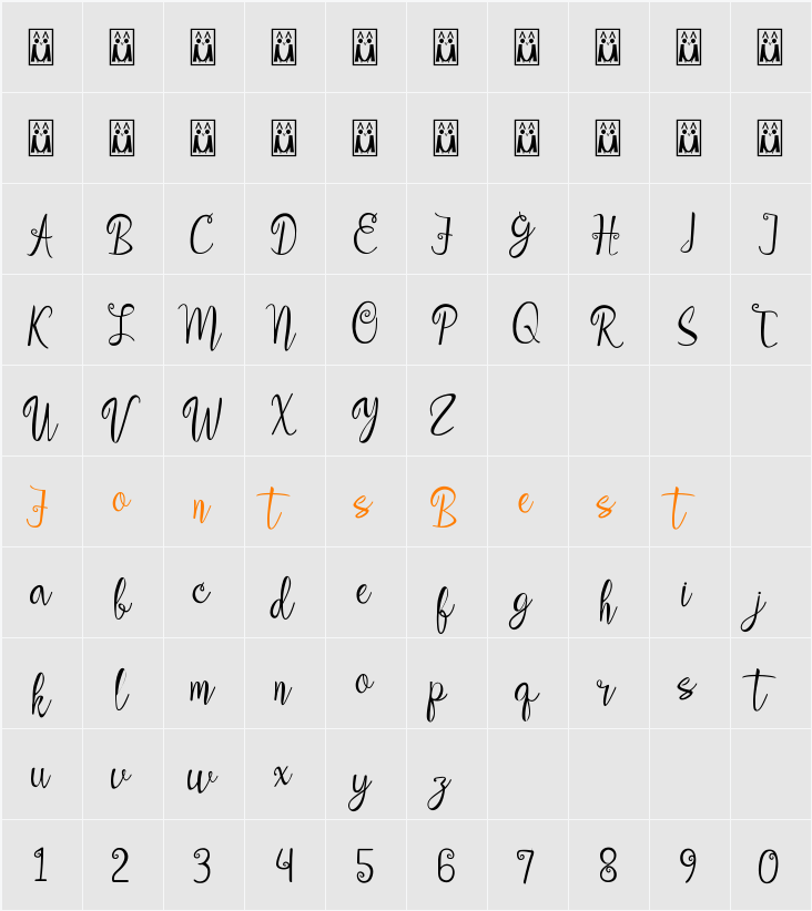 aleidita Character Map