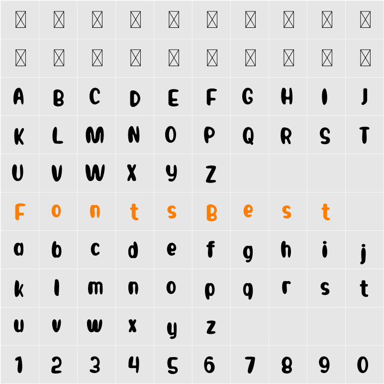 BINBU Character Map
