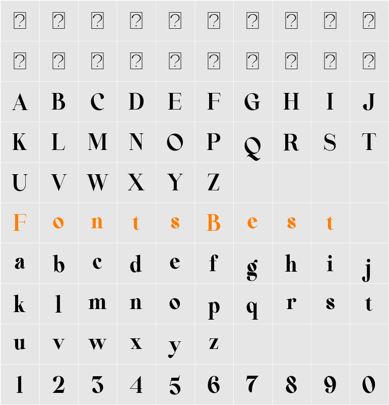 Beautiful Comethrue Ultra Bold Condensed Character Map