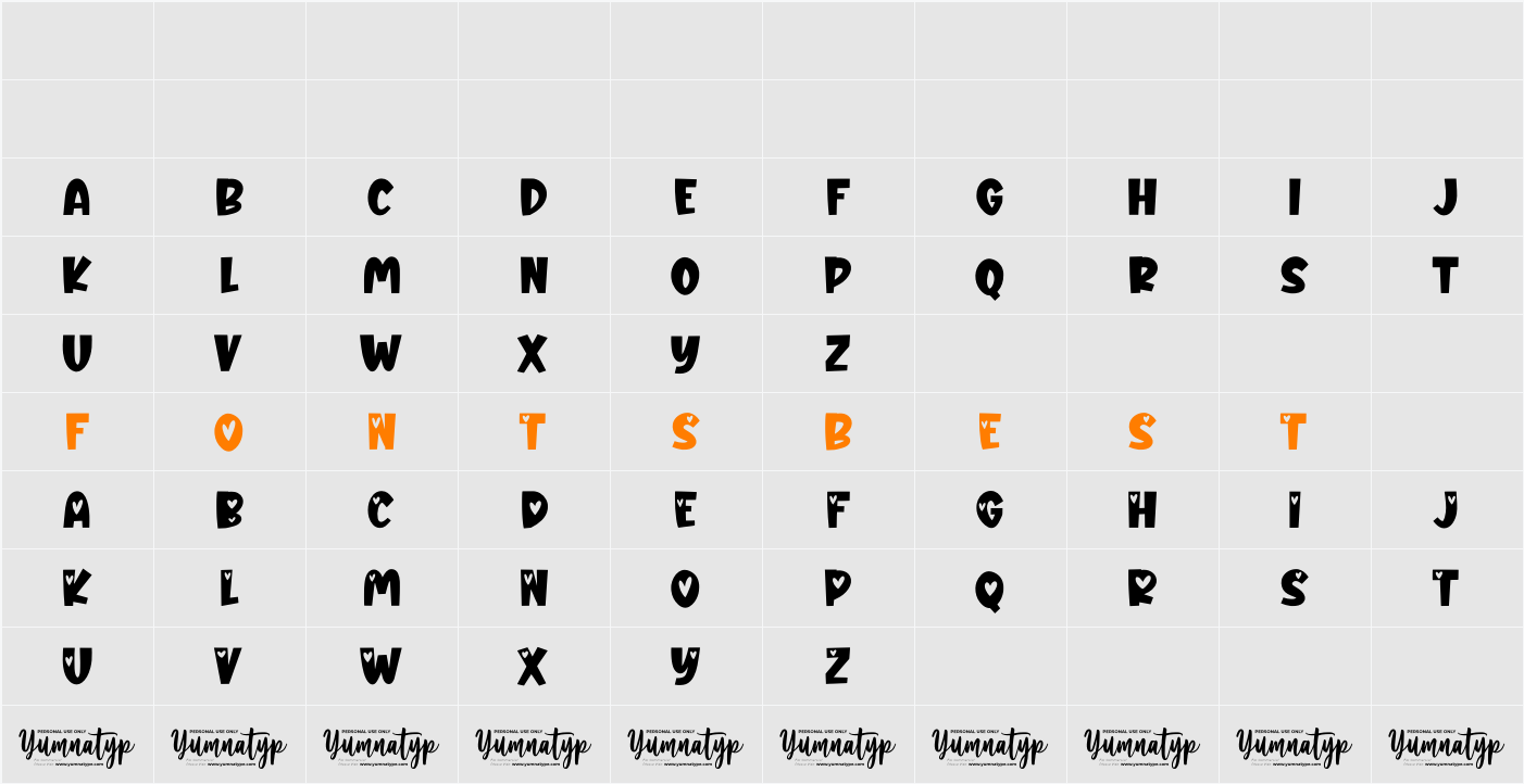 Loving Angel Personal Use Character Map