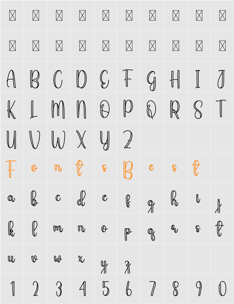 Handful Character Map
