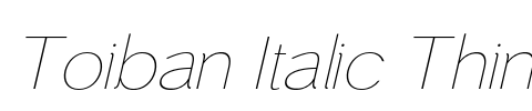 Toiban Italic Thin Font Image