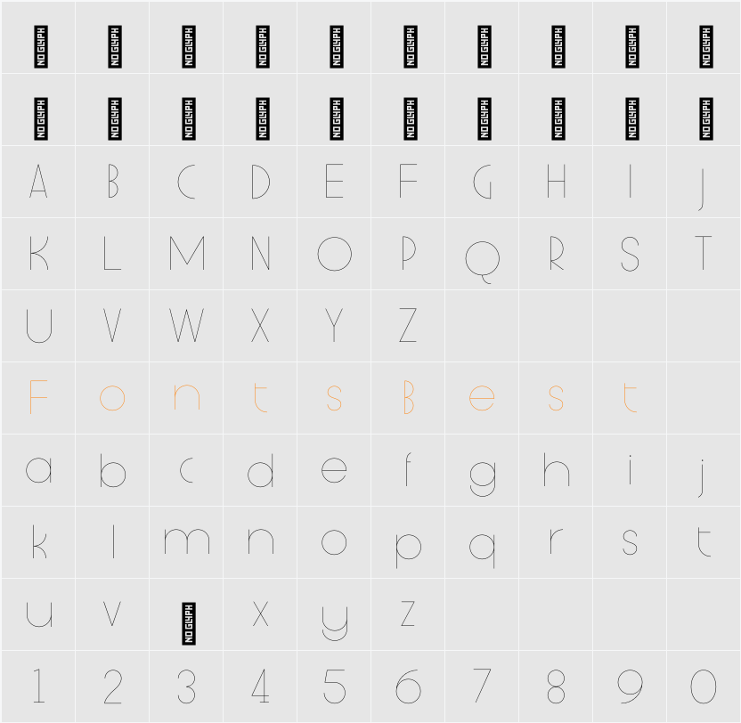 ST Plato Sans Display DEMO Thin Character Map