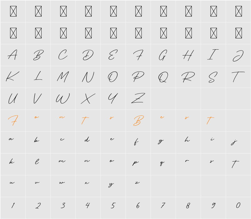 Retro Signature Character Map