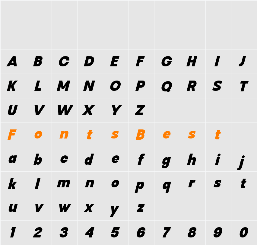 Mantey Black Ita Character Map