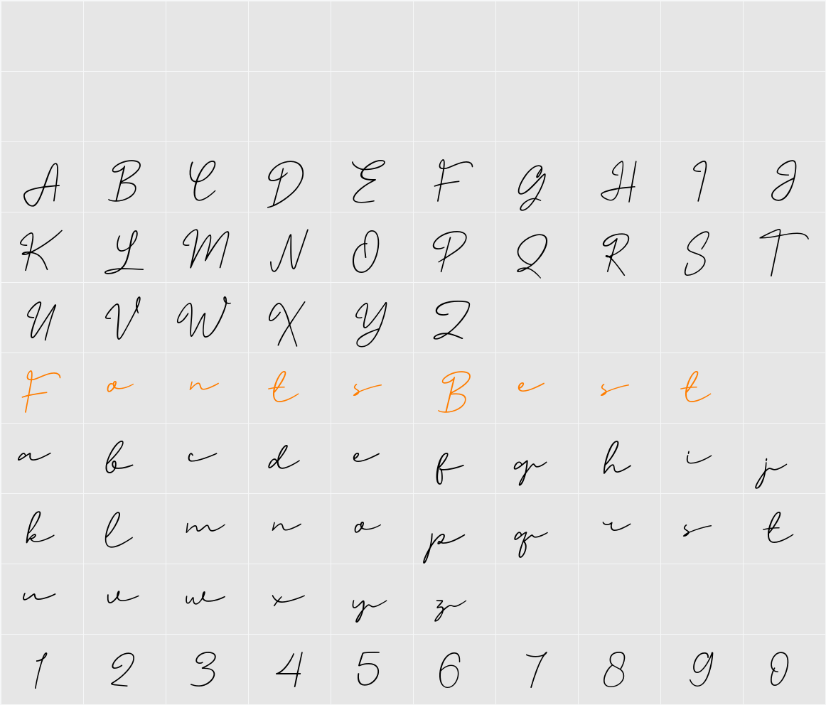 Katheriny Signature FREE Character Map