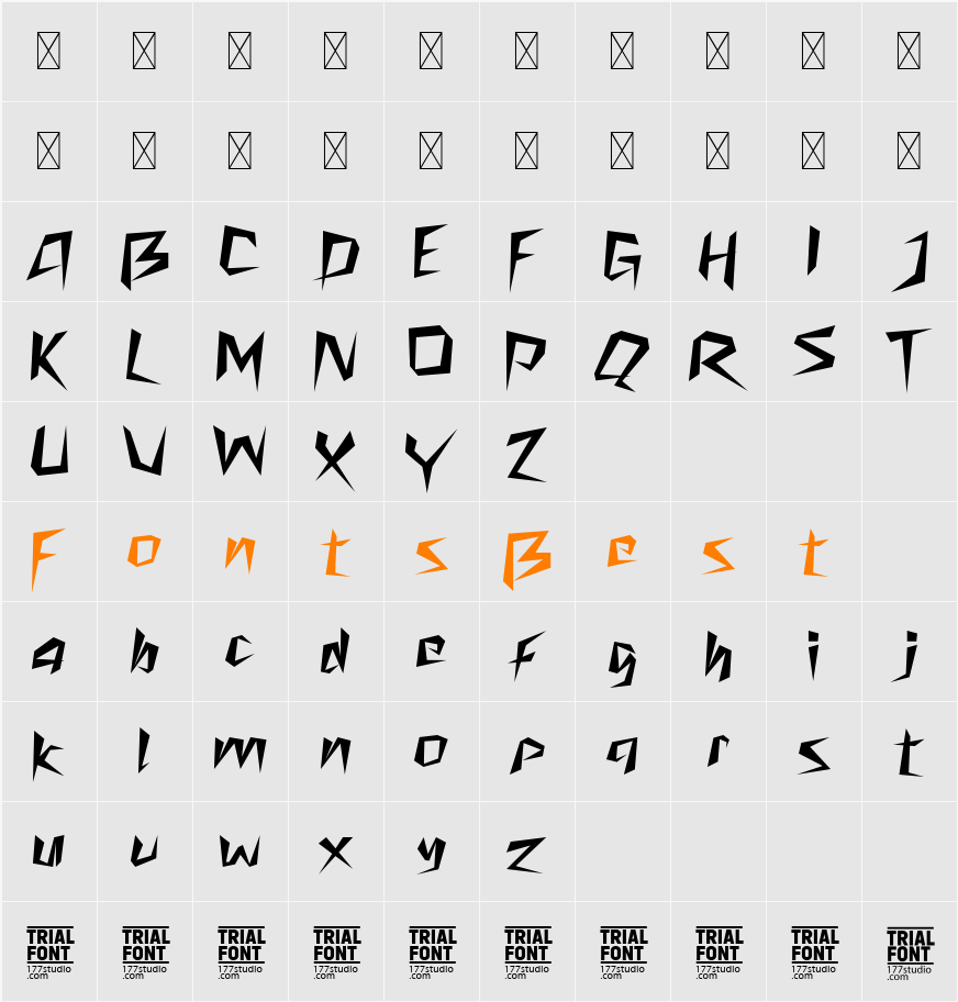 BEGINNING PRINCIPLE DEMO Character Map