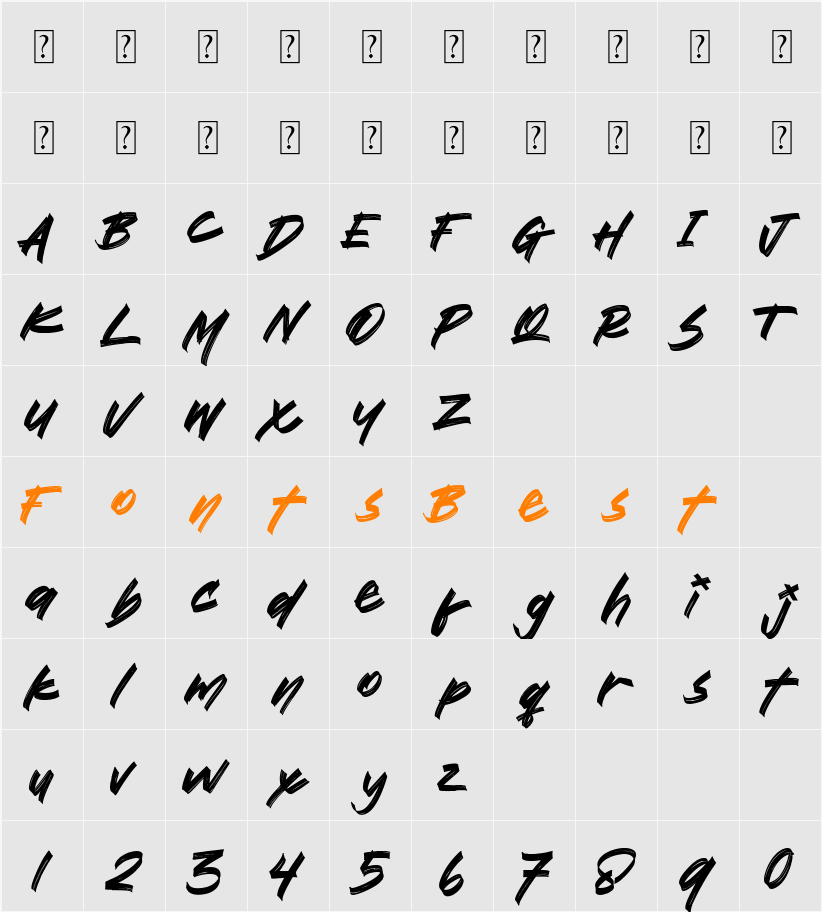 SHOOTER Character Map