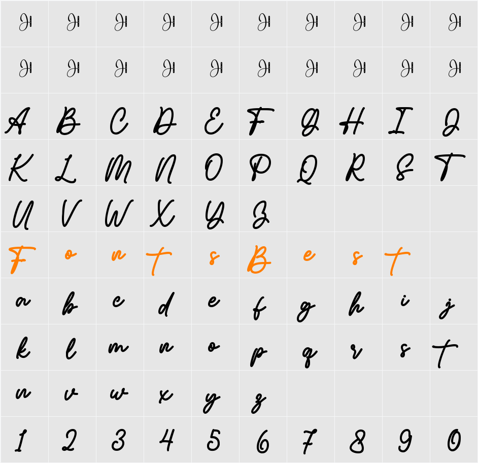 Simply Lovely Character Map