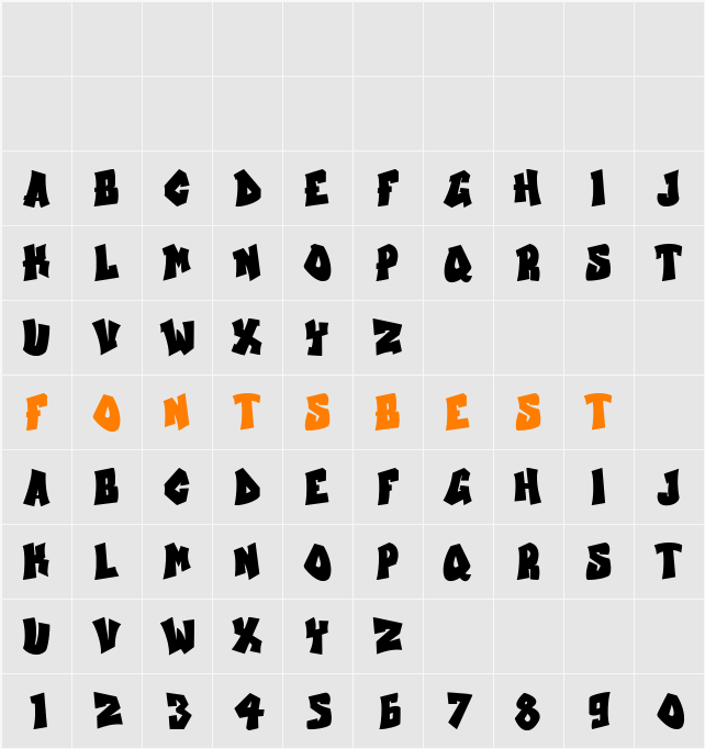 Uptown Bolt Character Map