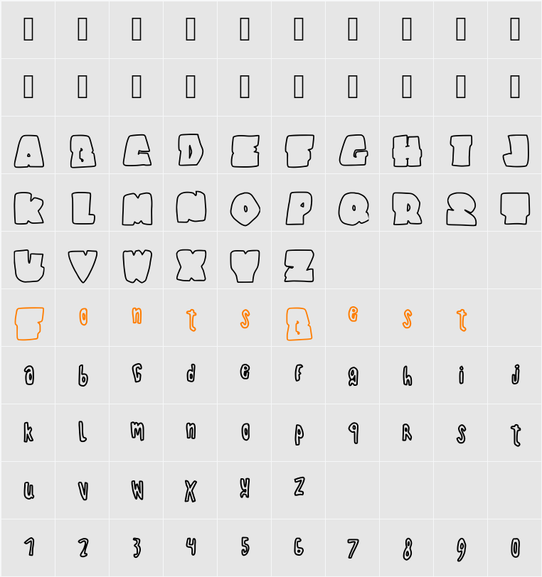 Bisho Graffiti Stone Character Map