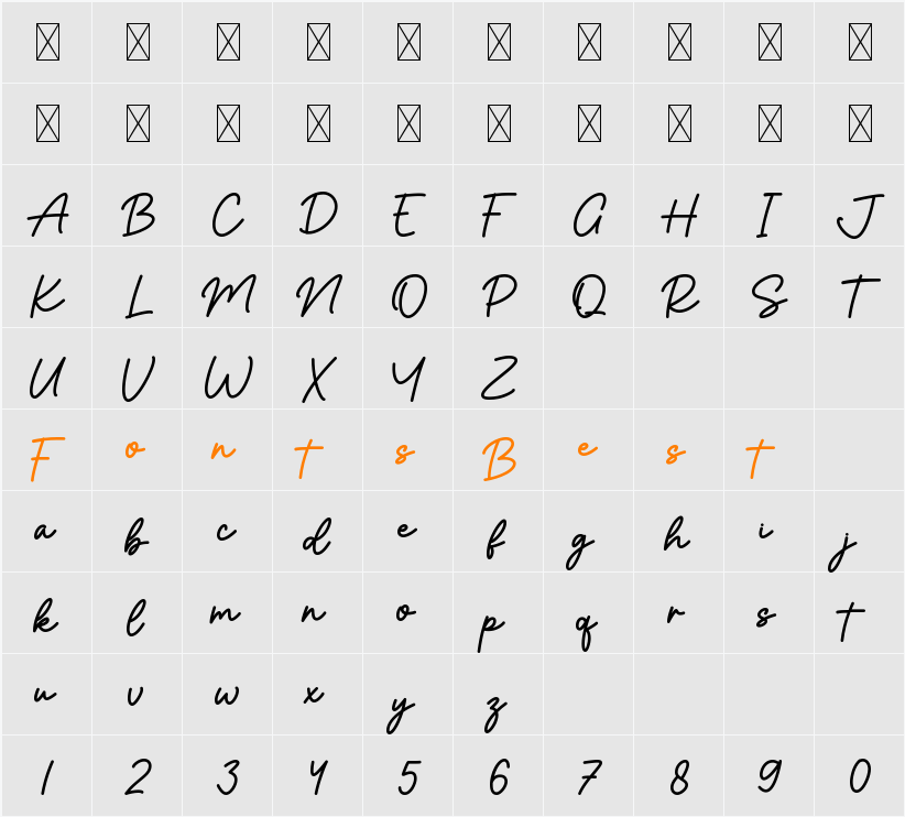 Salmon Character Map
