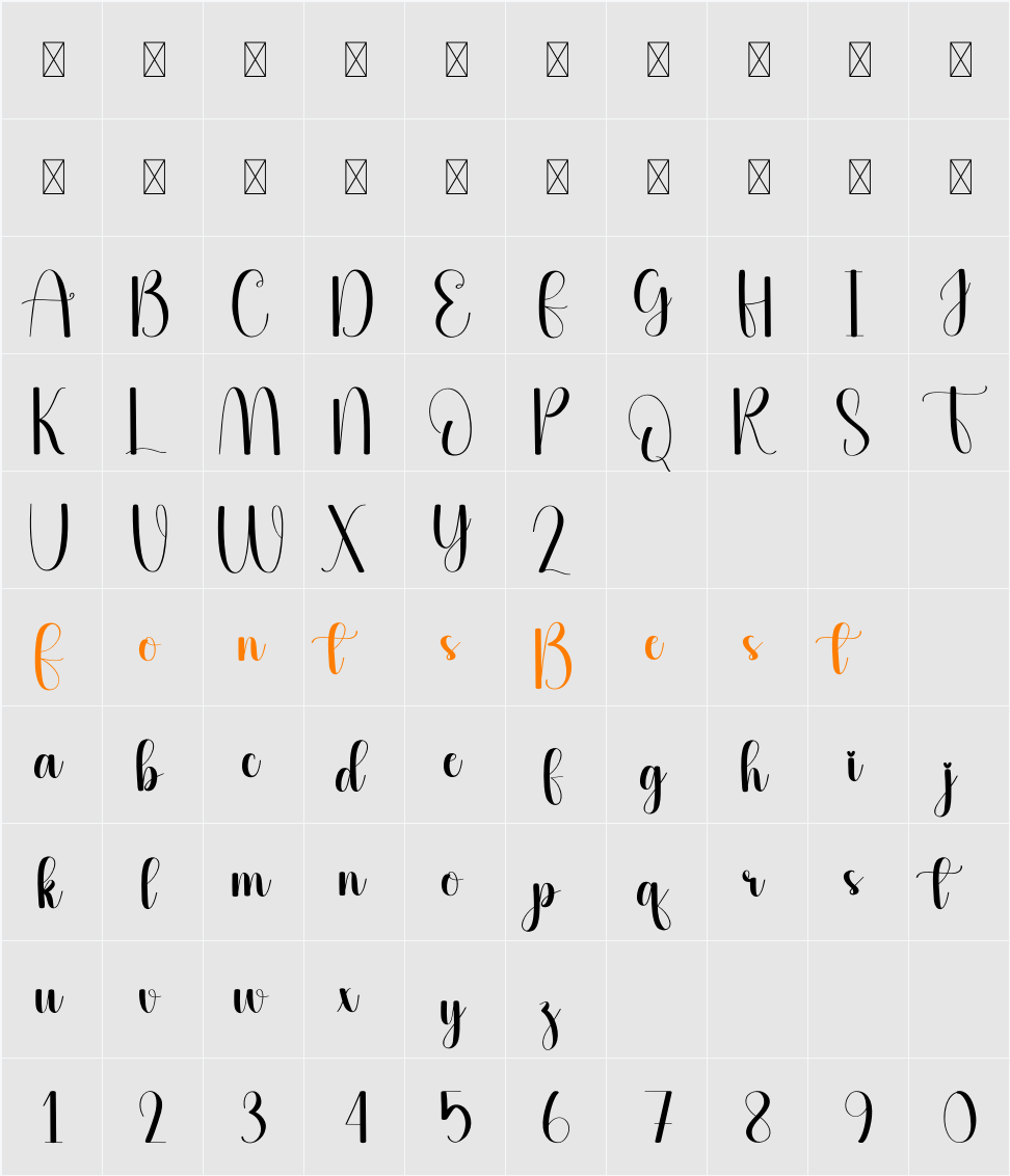 Openbook Character Map