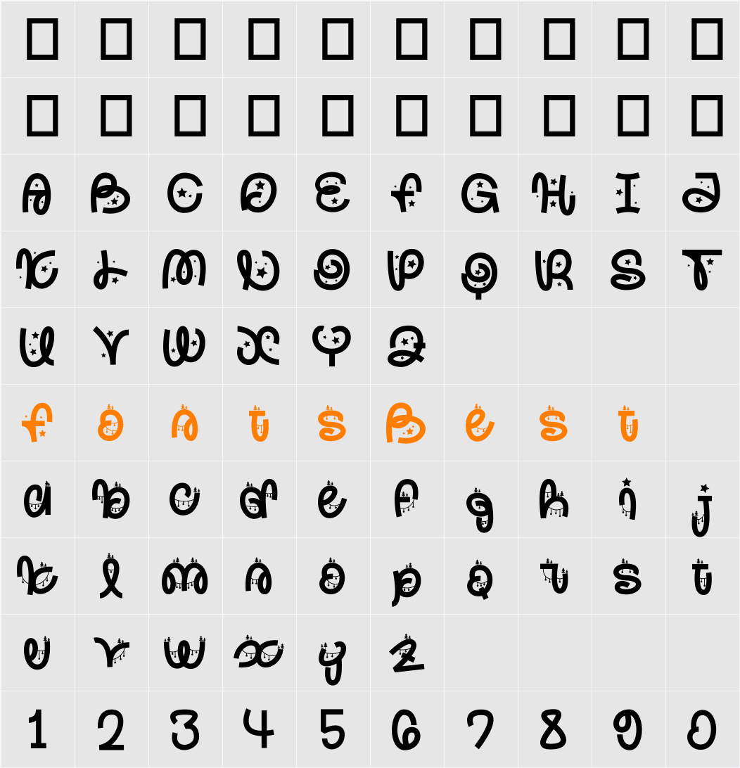 Listmax Character Map