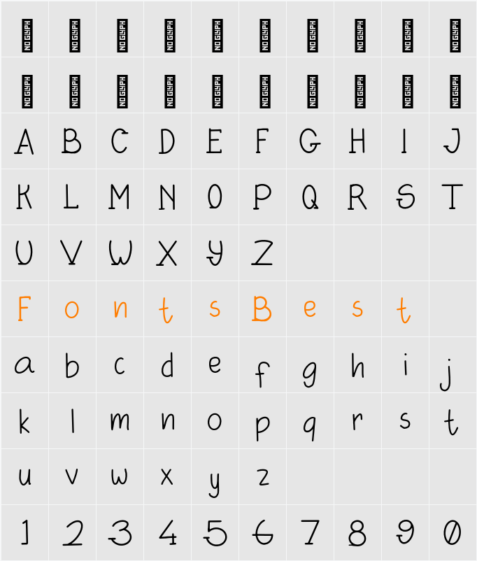 Ladaputi Personal Use Character Map