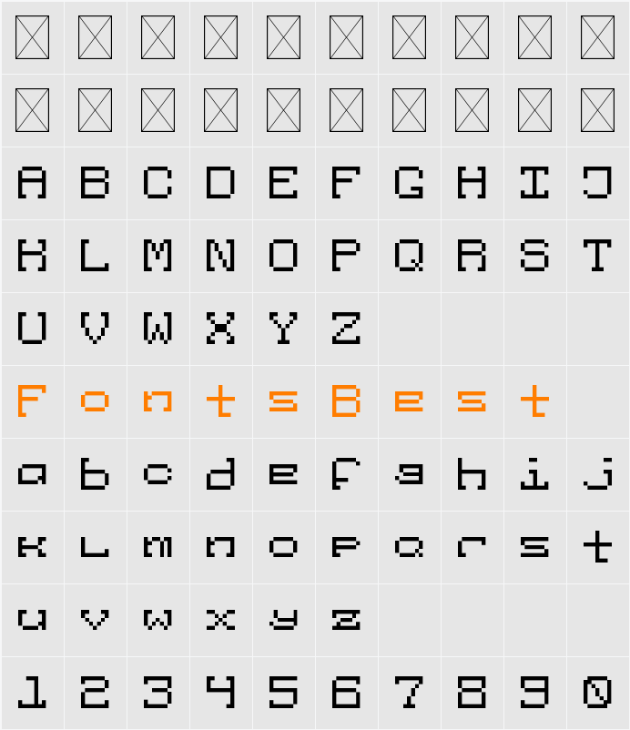 Atari Abandoned Character Map