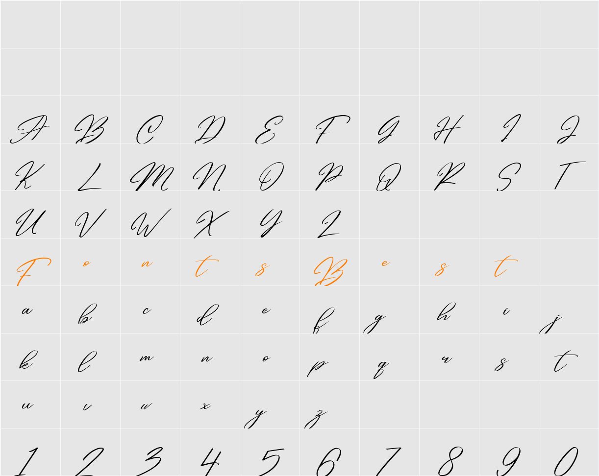 Andasia Personal Use Only Character Map